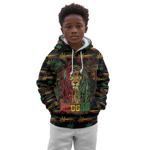 Personalized Guyana One Love Reggae Lion Kid Hoodie Caribbean Reggae Spirit