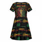 Personalized Guyana One Love Reggae Lion Kid Short Sleeve Dress Caribbean Reggae Spirit