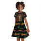 Personalized Guyana One Love Reggae Lion Kid Short Sleeve Dress Caribbean Reggae Spirit