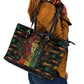 Guyana One Love Reggae Lion Leather Tote Bag Caribbean Reggae Spirit