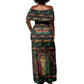 Personalized Guyana One Love Reggae Lion Off Shoulder Maxi Dress Caribbean Reggae Spirit