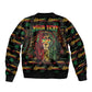 Personalized Guyana One Love Reggae Lion Sleeve Zip Bomber Jacket Caribbean Reggae Spirit