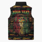 Personalized Guyana One Love Reggae Lion Sleeveless Puffer Jacket Caribbean Reggae Spirit