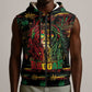 Personalized Guyana One Love Reggae Lion Sleeveless Zip Hoodie Caribbean Reggae Spirit
