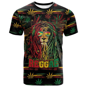 Personalized Guyana One Love Reggae Lion T shirt Caribbean Reggae Spirit