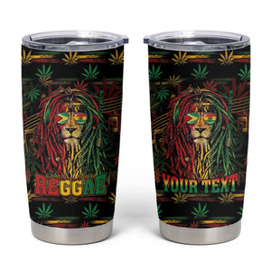 Personalized Guyana One Love Reggae Lion Tumbler Cup Caribbean Reggae Spirit