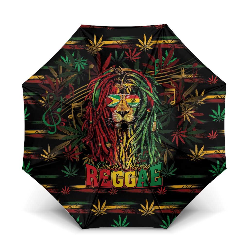 Guyana One Love Reggae Lion Umbrella Caribbean Reggae Spirit