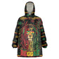Personalized Guyana One Love Reggae Lion Wearable Blanket Hoodie Caribbean Reggae Spirit
