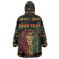 Personalized Guyana One Love Reggae Lion Wearable Blanket Hoodie Caribbean Reggae Spirit