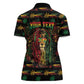 Personalized Guyana One Love Reggae Lion Women Polo Shirt Caribbean Reggae Spirit