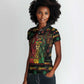 Personalized Guyana One Love Reggae Lion Women Polo Shirt Caribbean Reggae Spirit