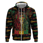 Personalized Guyana One Love Reggae Lion Zip Hoodie Caribbean Reggae Spirit