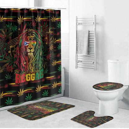 Puerto Rico One Love Reggae Lion Bathroom Set Caribbean Reggae Spirit