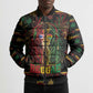 Personalized Puerto Rico One Love Reggae Lion Bomber Puffer Jacket Caribbean Reggae Spirit