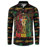 Personalized Puerto Rico One Love Reggae Lion Button Sweatshirt Caribbean Reggae Spirit