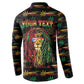 Personalized Puerto Rico One Love Reggae Lion Button Sweatshirt Caribbean Reggae Spirit