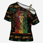 Personalized Puerto Rico One Love Reggae Lion Cross Shoulder Shirt Caribbean Reggae Spirit