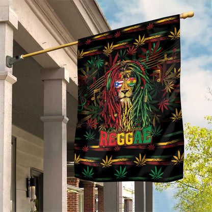 Puerto Rico One Love Reggae Lion Garden Flag Caribbean Reggae Spirit