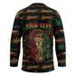 Personalized Puerto Rico One Love Reggae Lion Hockey Jersey Caribbean Reggae Spirit