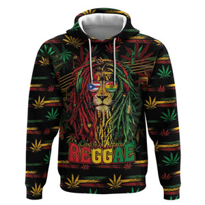 Personalized Puerto Rico One Love Reggae Lion Hoodie Caribbean Reggae Spirit