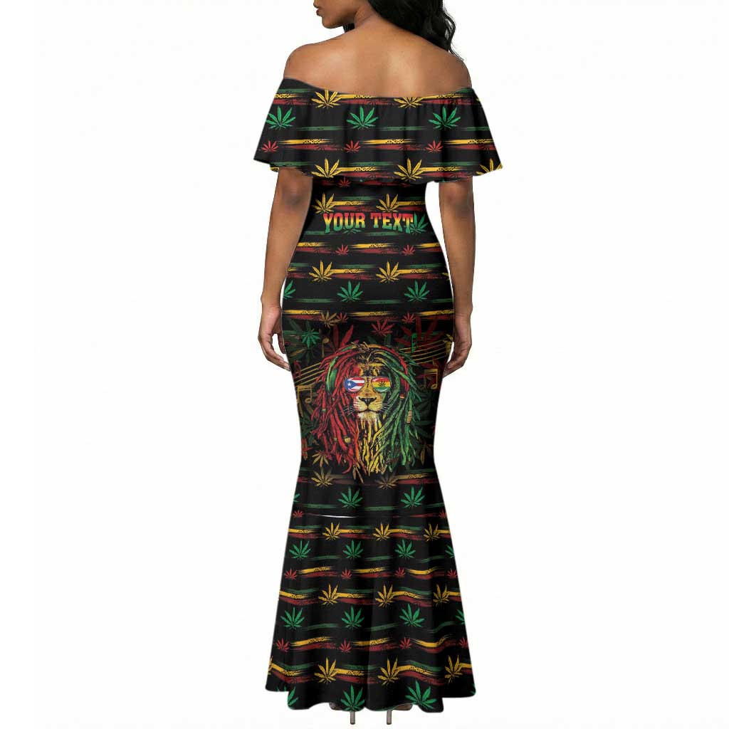 Personalized Puerto Rico One Love Reggae Lion Mermaid Dress Caribbean Reggae Spirit