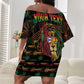 Personalized Puerto Rico One Love Reggae Lion Off Shoulder Short Dress Caribbean Reggae Spirit