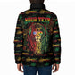 Personalized Puerto Rico One Love Reggae Lion Padded Jacket Caribbean Reggae Spirit