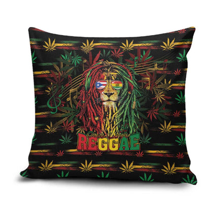Puerto Rico One Love Reggae Lion Pillow Cover Caribbean Reggae Spirit