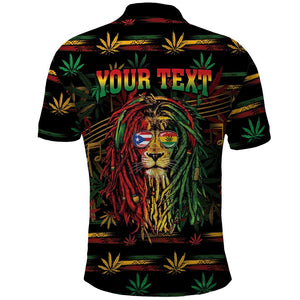 Personalized Puerto Rico One Love Reggae Lion Polo Shirt Caribbean Reggae Spirit