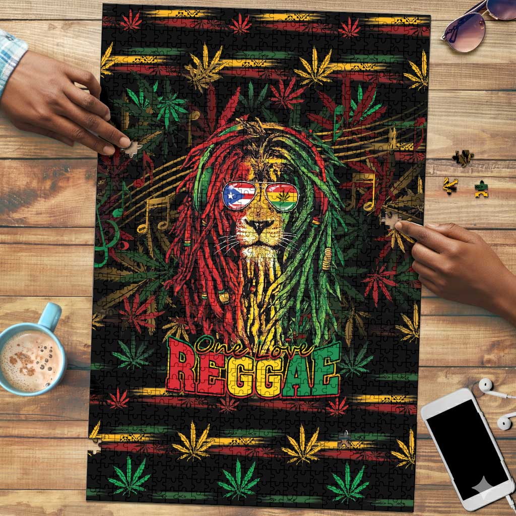 Puerto Rico One Love Reggae Lion Puzzle Caribbean Reggae Spirit