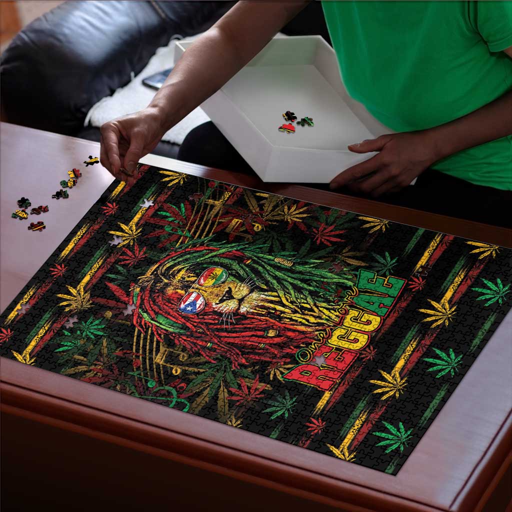 Puerto Rico One Love Reggae Lion Puzzle Caribbean Reggae Spirit