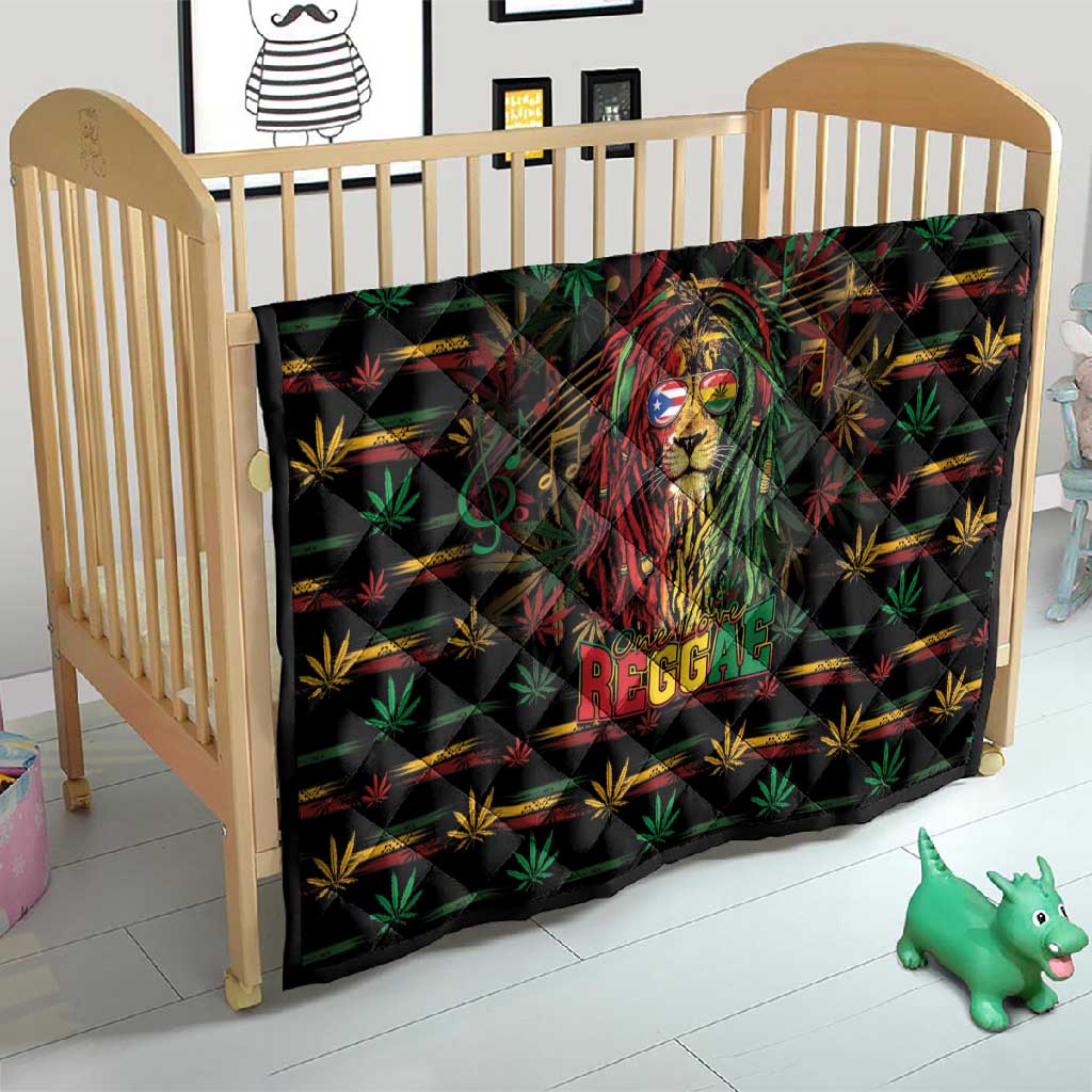 Puerto Rico One Love Reggae Lion Quilt Caribbean Reggae Spirit