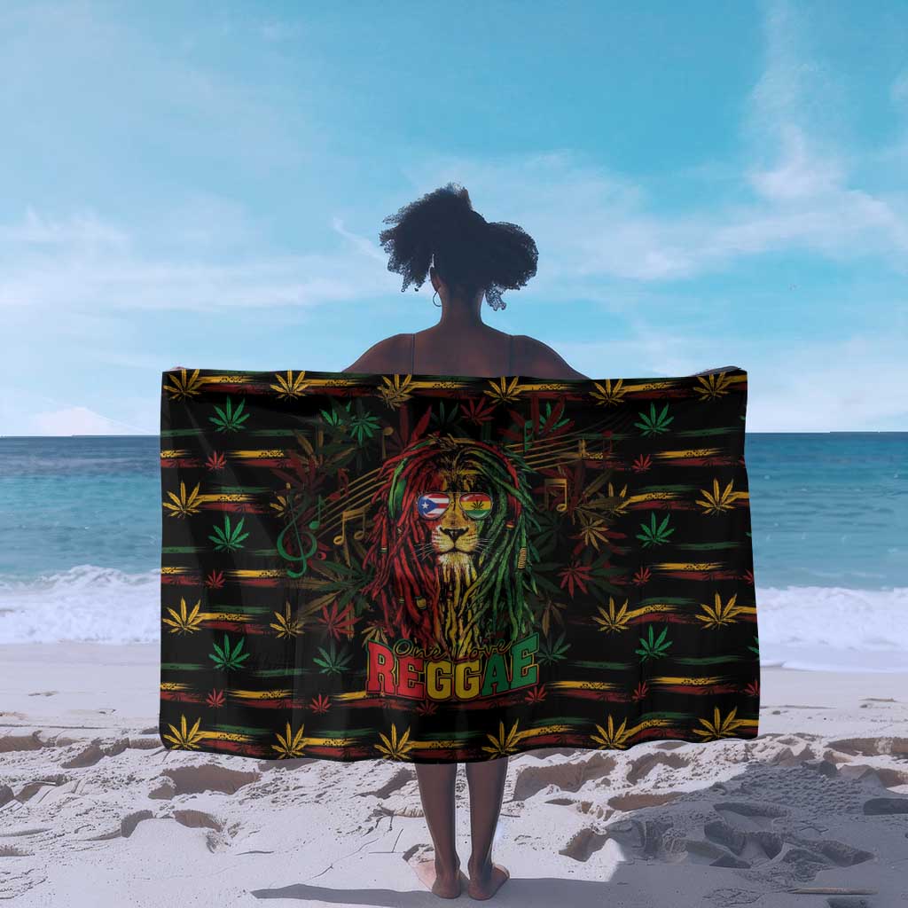 Puerto Rico One Love Reggae Lion Sarong Caribbean Reggae Spirit