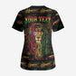 Personalized Puerto Rico One Love Reggae Lion Scrub Top Caribbean Reggae Spirit
