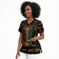 Personalized Puerto Rico One Love Reggae Lion Scrub Top Caribbean Reggae Spirit