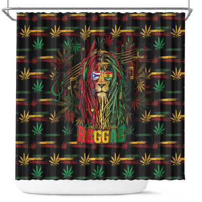 Puerto Rico One Love Reggae Lion Shower Curtain Caribbean Reggae Spirit