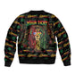 Personalized Puerto Rico One Love Reggae Lion Sleeve Zip Bomber Jacket Caribbean Reggae Spirit