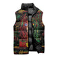 Personalized Puerto Rico One Love Reggae Lion Sleeveless Puffer Jacket Caribbean Reggae Spirit