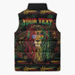 Personalized Puerto Rico One Love Reggae Lion Sleeveless Puffer Jacket Caribbean Reggae Spirit