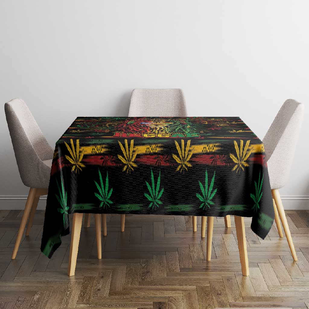 Puerto Rico One Love Reggae Lion Tablecloth Caribbean Reggae Spirit