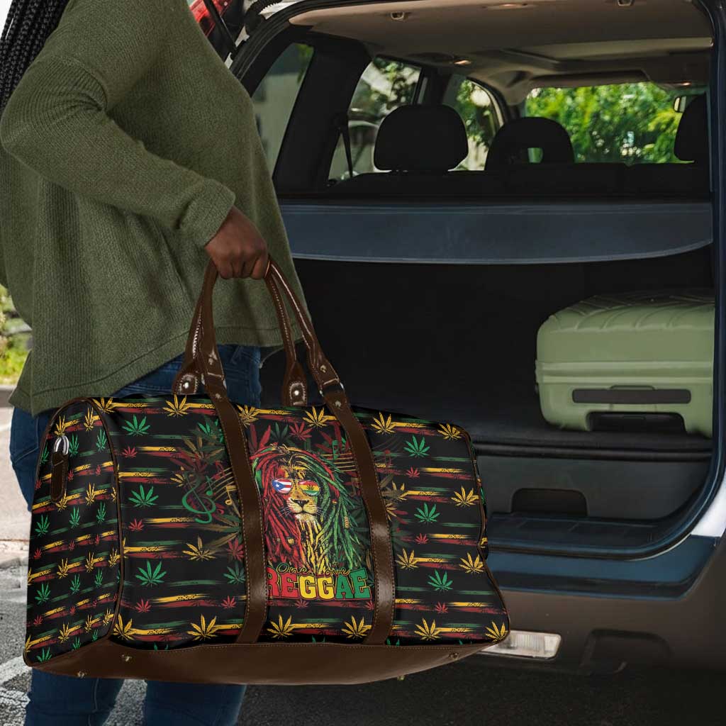 Puerto Rico One Love Reggae Lion Travel Bag Caribbean Reggae Spirit