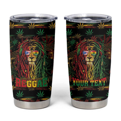 Personalized Puerto Rico One Love Reggae Lion Tumbler Cup Caribbean Reggae Spirit