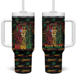 Personalized Puerto Rico One Love Reggae Lion Tumbler With Handle Caribbean Reggae Spirit