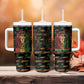 Personalized Puerto Rico One Love Reggae Lion Tumbler With Handle Caribbean Reggae Spirit