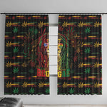 Puerto Rico One Love Reggae Lion Window Curtain Caribbean Reggae Spirit