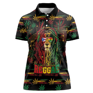Personalized Puerto Rico One Love Reggae Lion Women Polo Shirt Caribbean Reggae Spirit