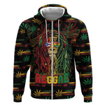 Personalized Puerto Rico One Love Reggae Lion Zip Hoodie Caribbean Reggae Spirit
