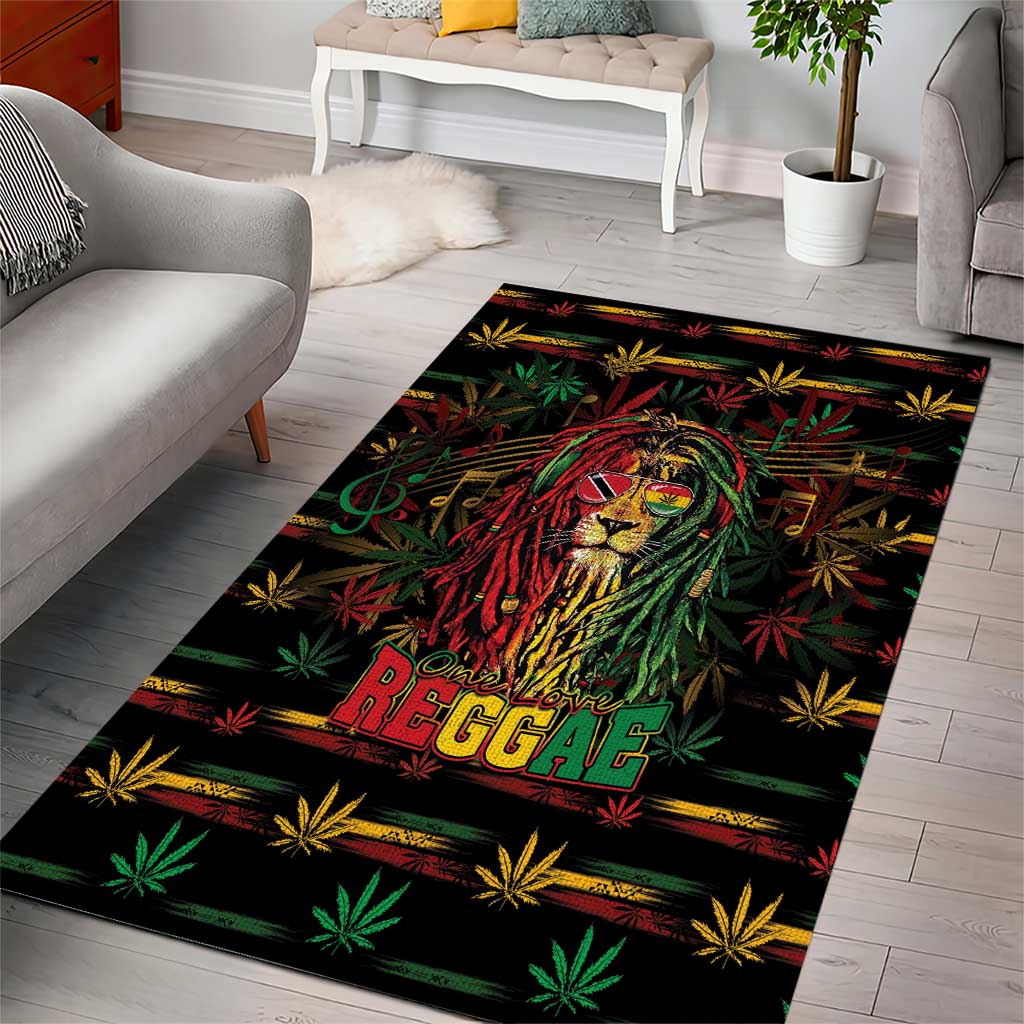 Trinidad and Tobago One Love Reggae Lion Area Rug Caribbean Reggae Spirit