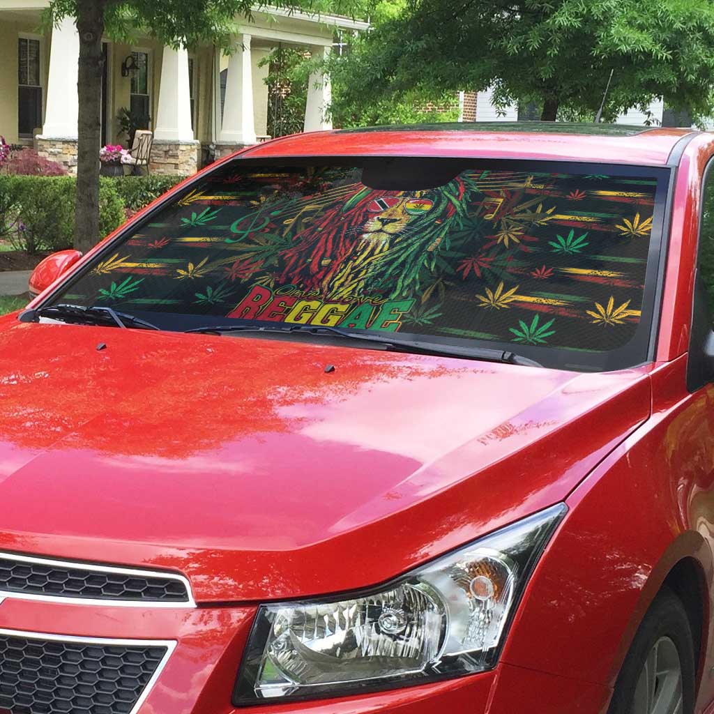 Trinidad and Tobago One Love Reggae Lion Auto Sun Shade Caribbean Reggae Spirit