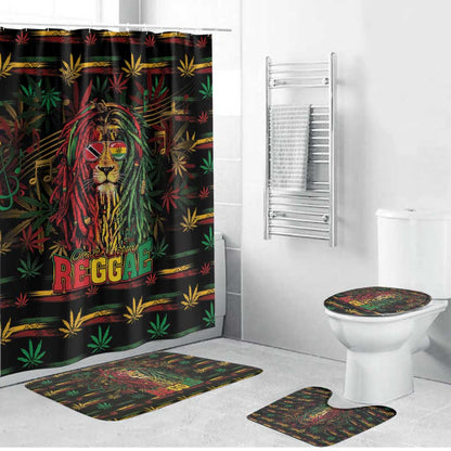 Trinidad and Tobago One Love Reggae Lion Bathroom Set Caribbean Reggae Spirit